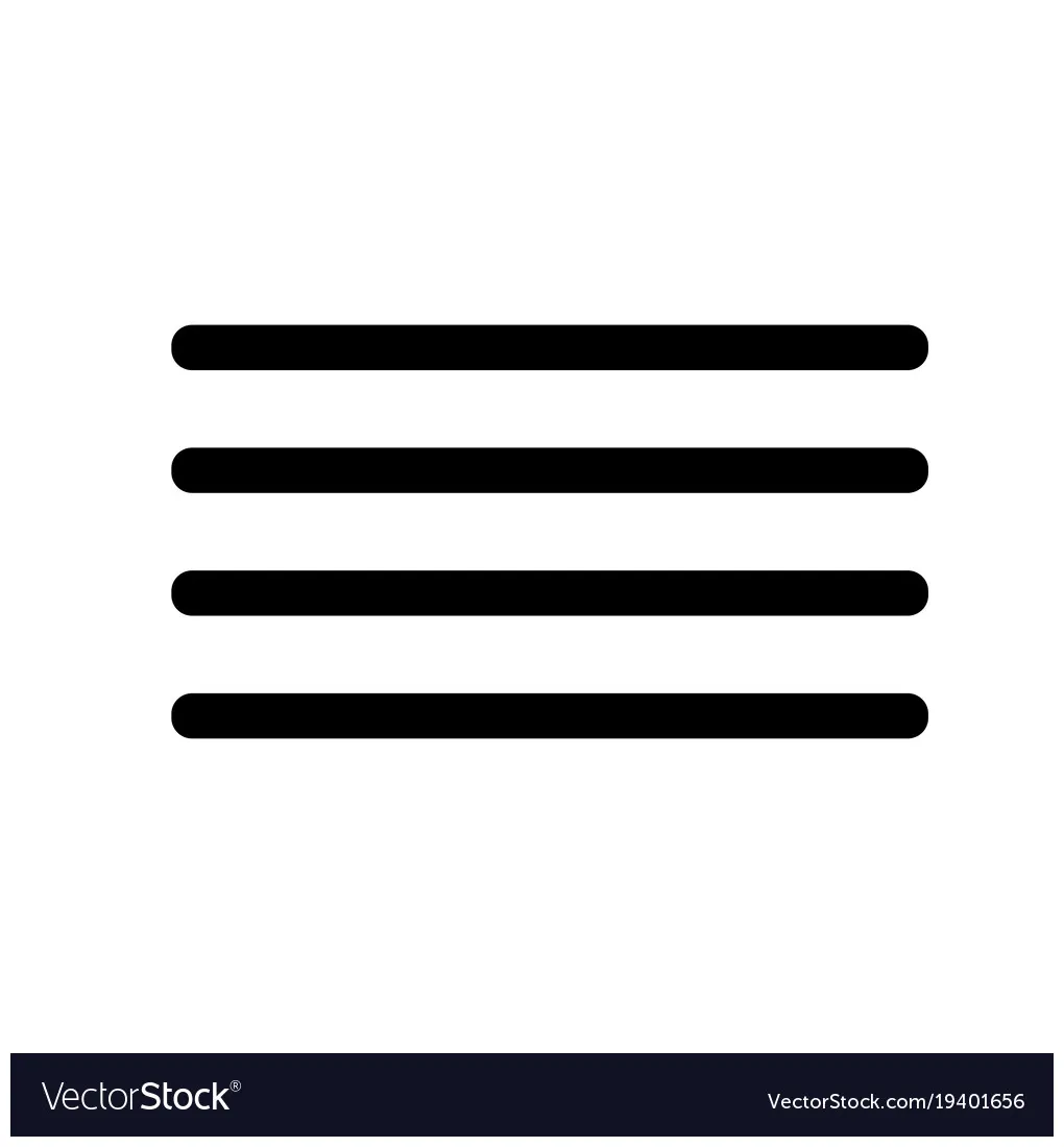 Hamburger lines menu icon vector