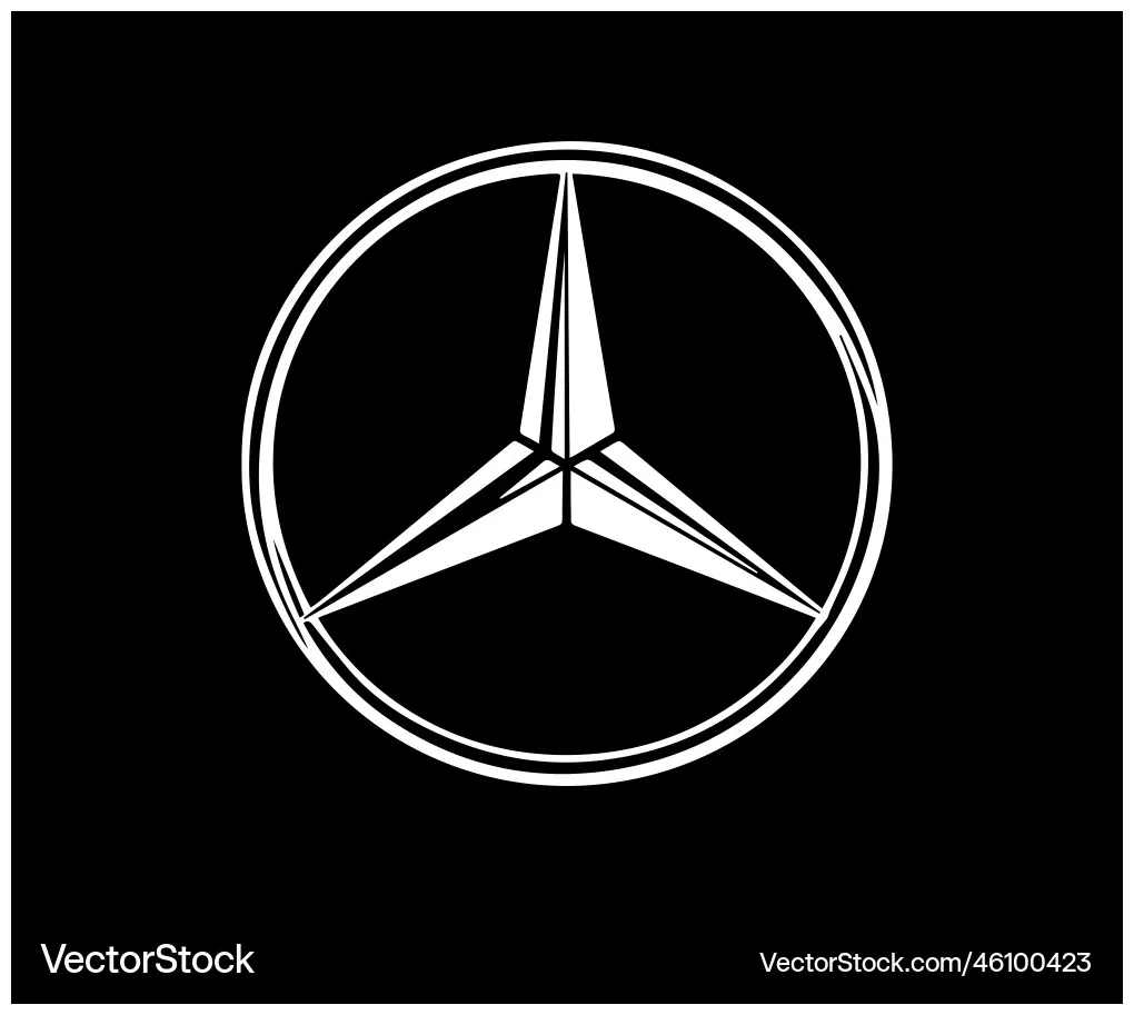 Mercedes benz brand logo symbol white design Vector Image