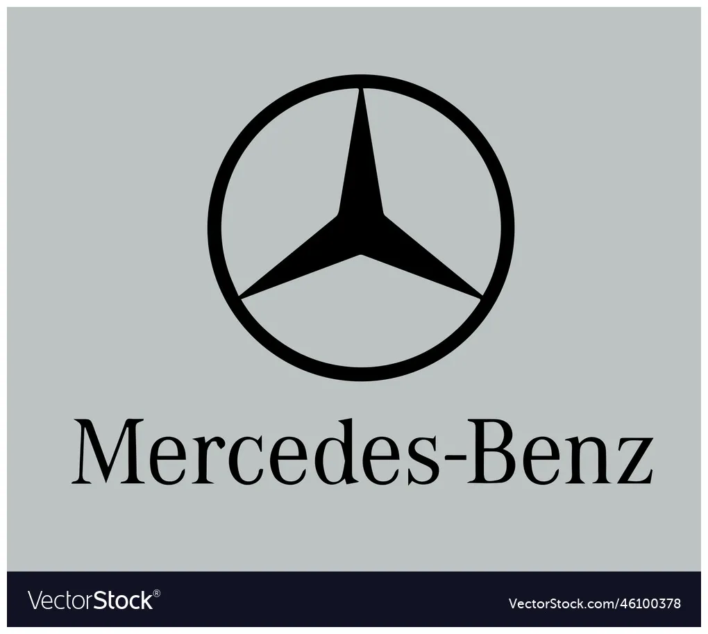 Mercedes benz brand logo symbol with name design Vector Image