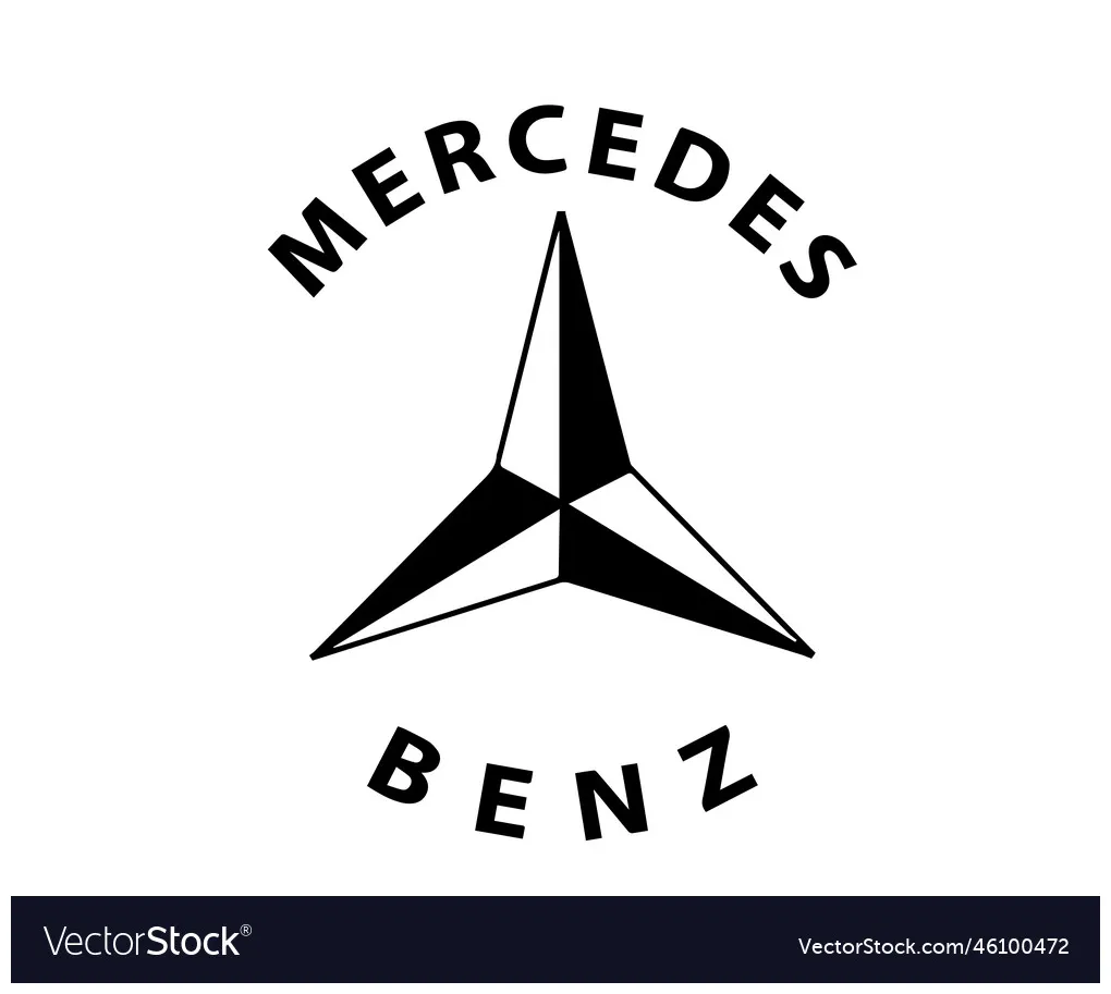 Mercedes benz brand logo car symbol with name Vector Image