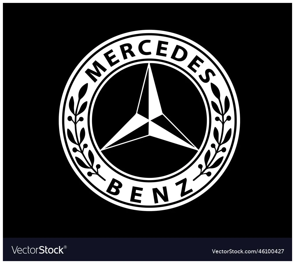 Mercedes benz brand logo car symbol white design Vector Image