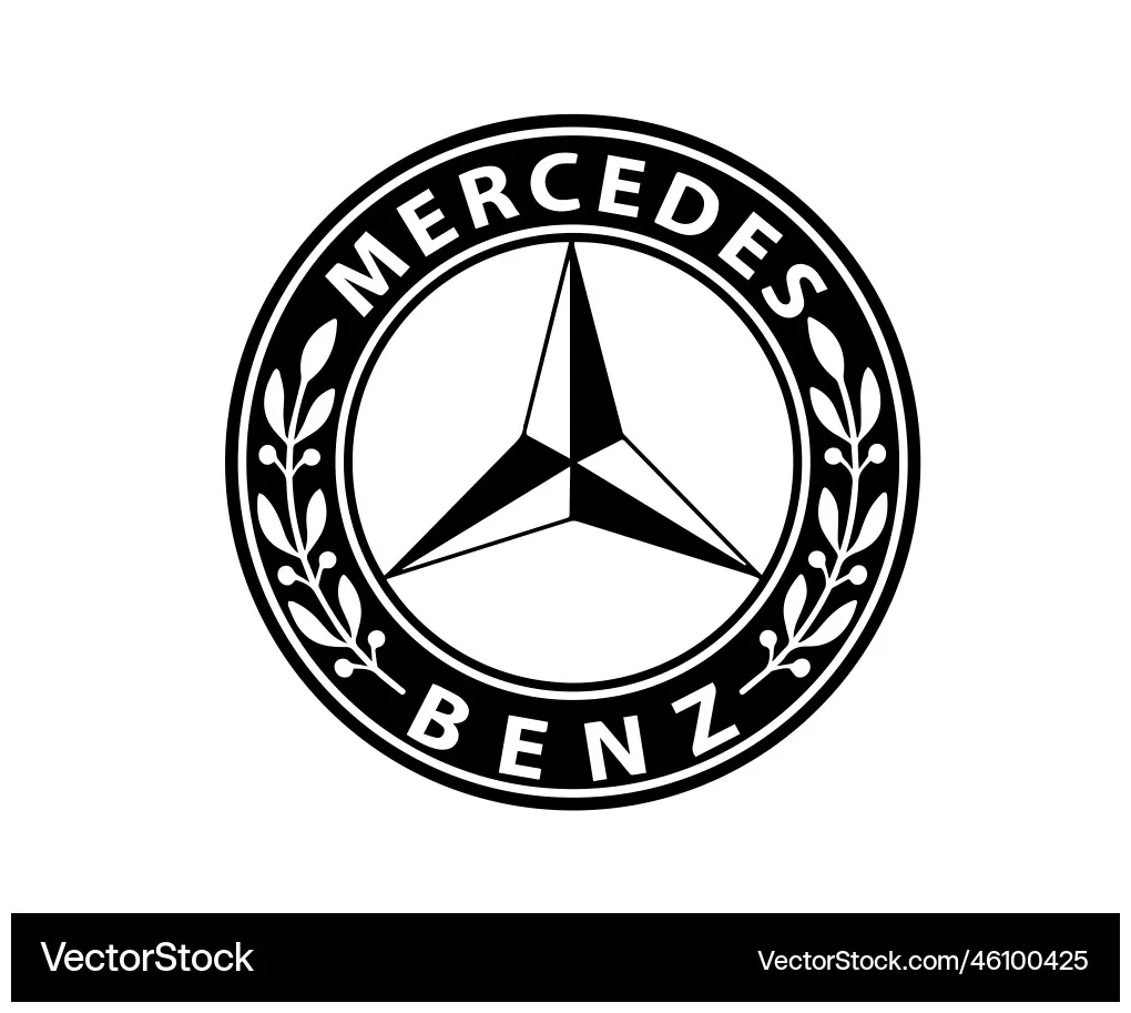 Mercedes benz brand logo car symbol black design Vector Image