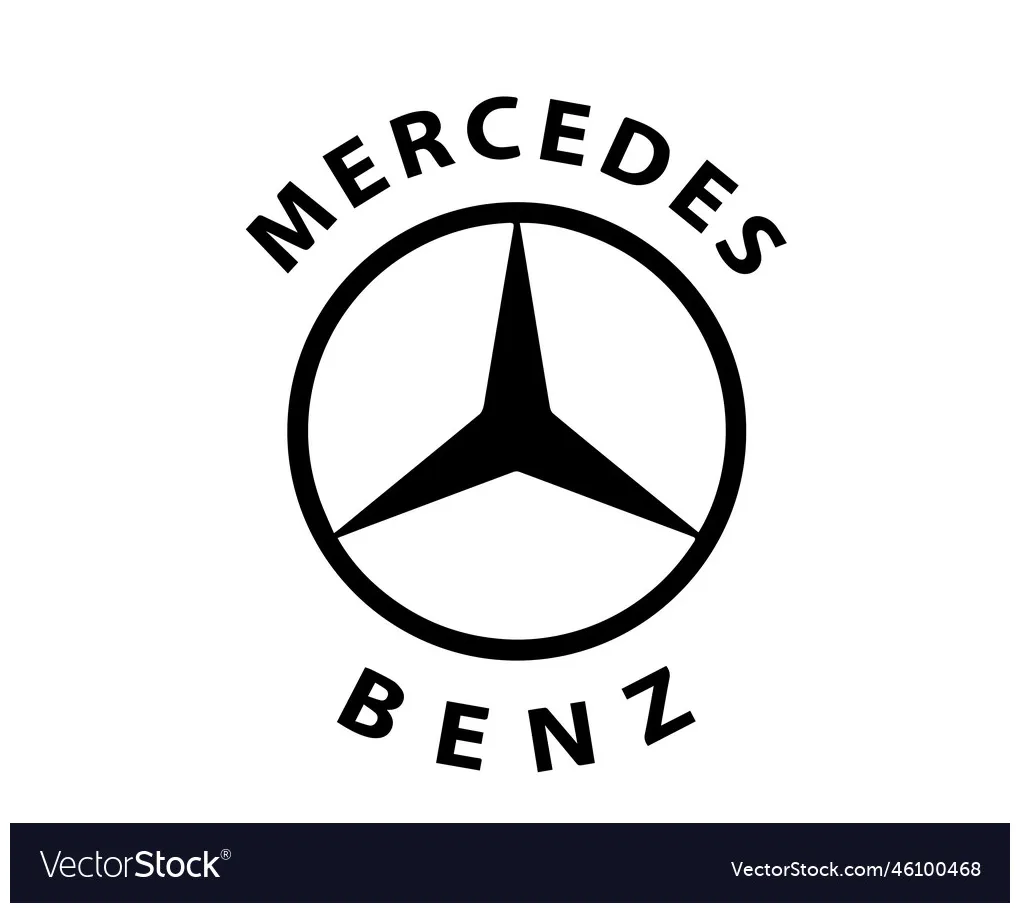 Mercedes benz logo brand car symbol with name Vector Image