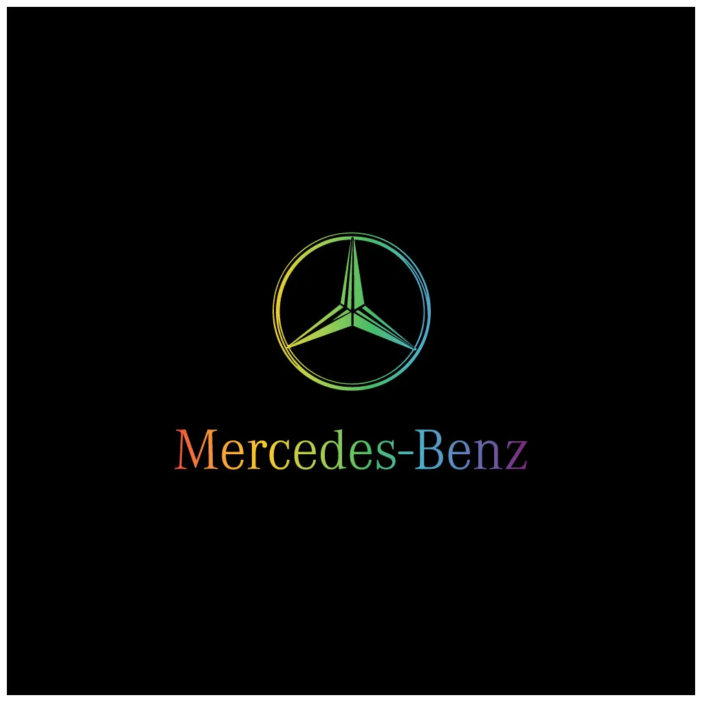 Mercedes Benz Pride Rainbow Colors logo in PNG SVG Vector format - Free