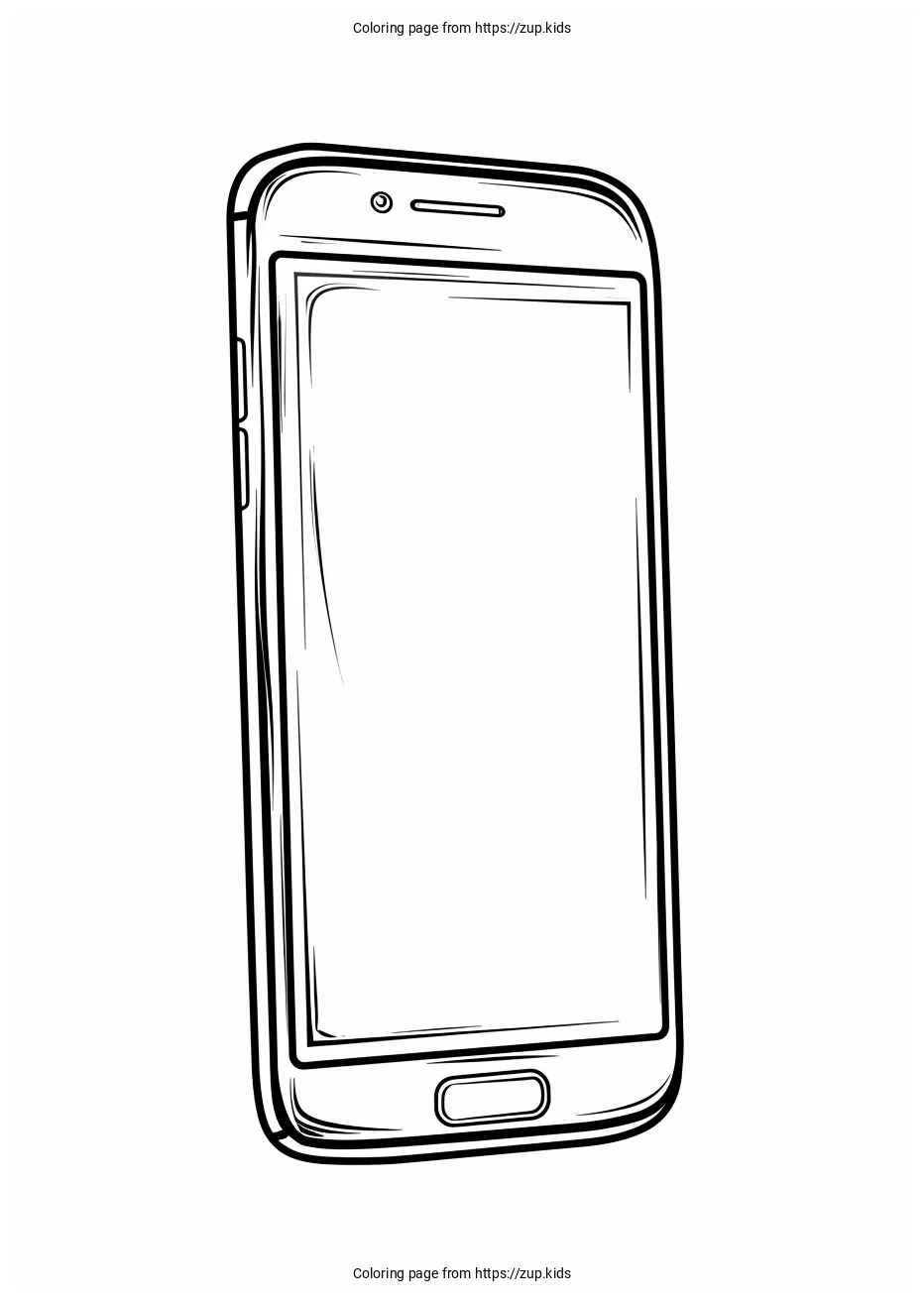 Samsung android phone coloring page from zup.kids printable coloring page