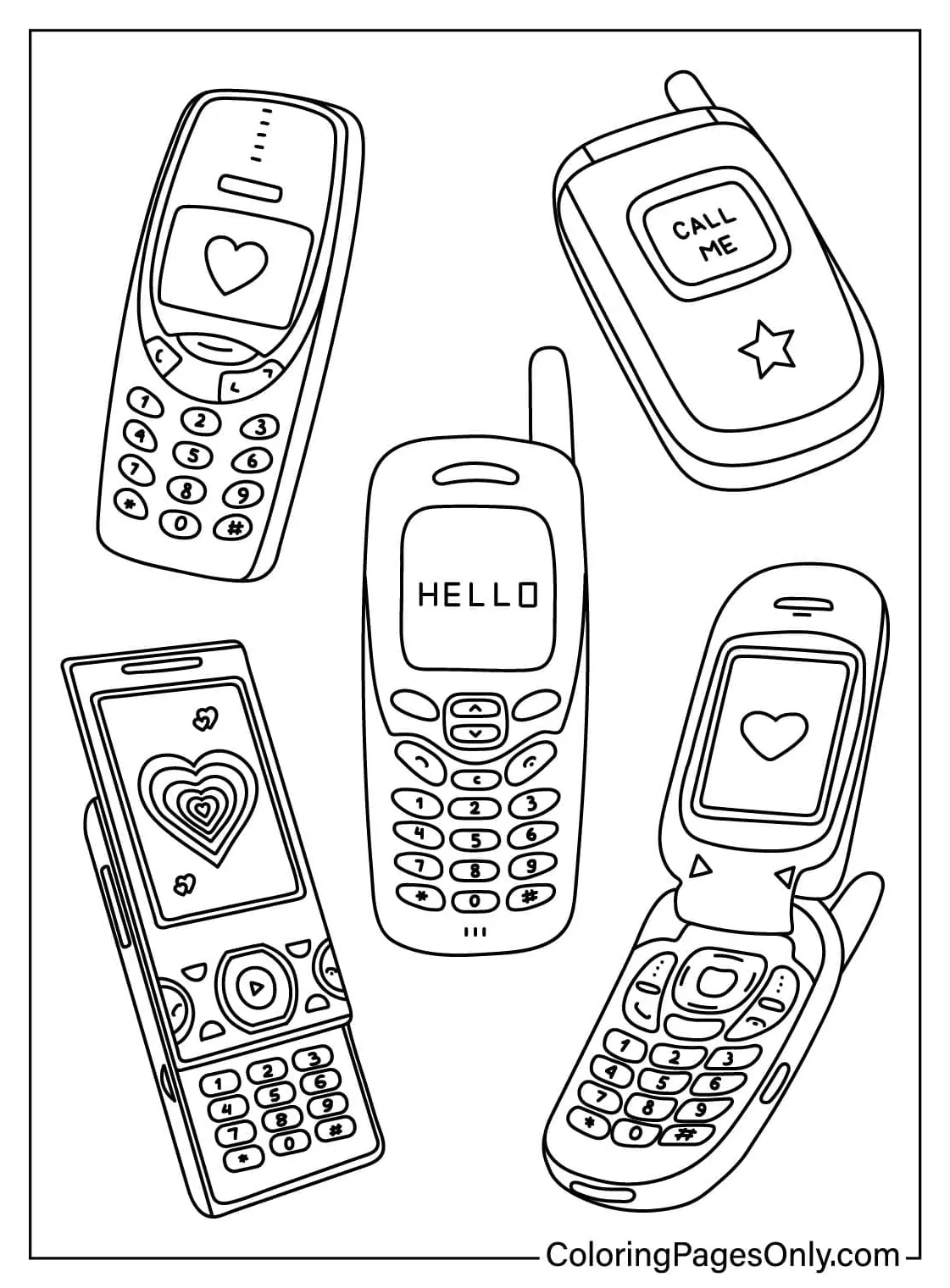 Plus de 40 coloriages de téléphones coloriages gratuits à imprimer en