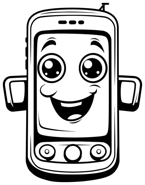 Premium vector mobile black and white coloring page