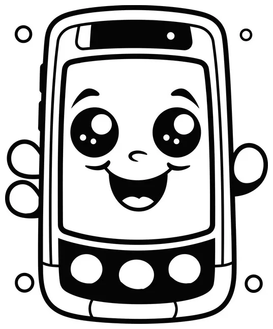Premium Vector | Mobile Black And White Coloring Page