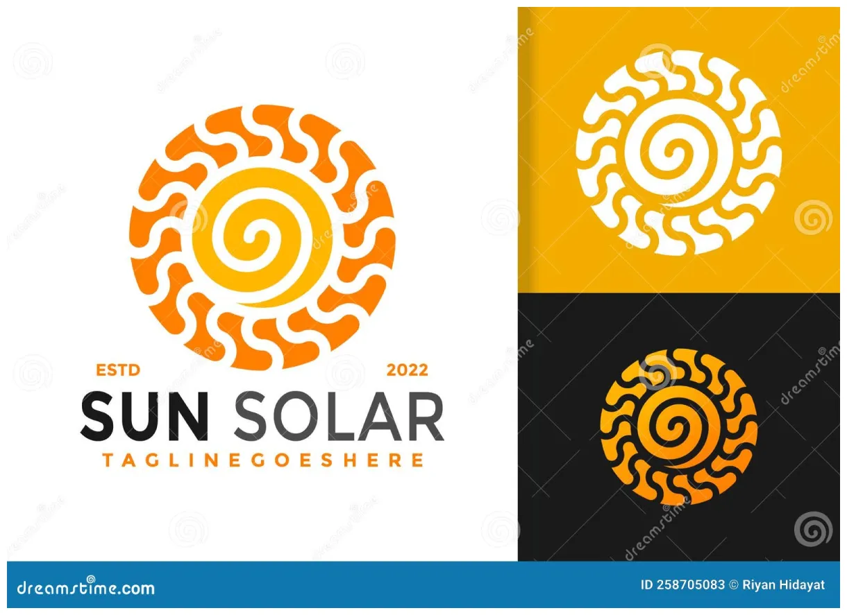 Sun solar company logo design, brand identity logos vector, modern logo
