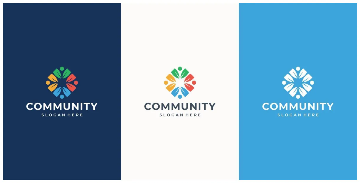 Abstract people vector logo design represents teamwork, diversity