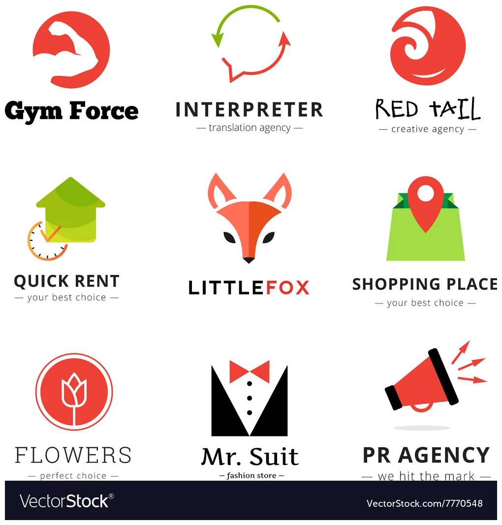 Set of bright modern logos vector