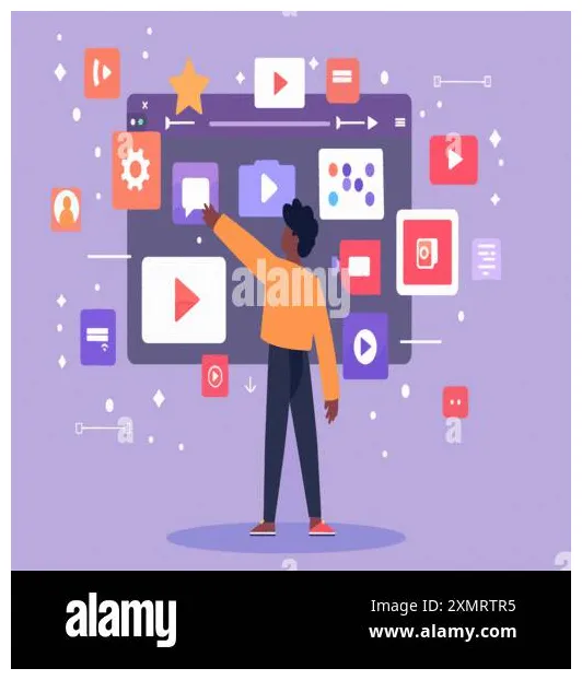 Man interacting with stock vector & art alamy