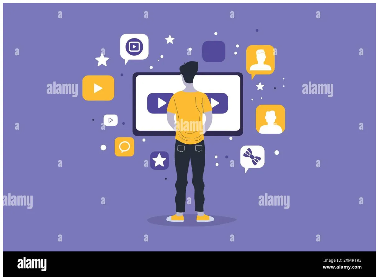 Man interacting with stock vector & art alamy