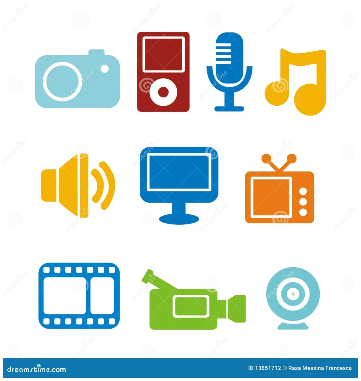 Functional and indicating icons for digital devices printable coloring page