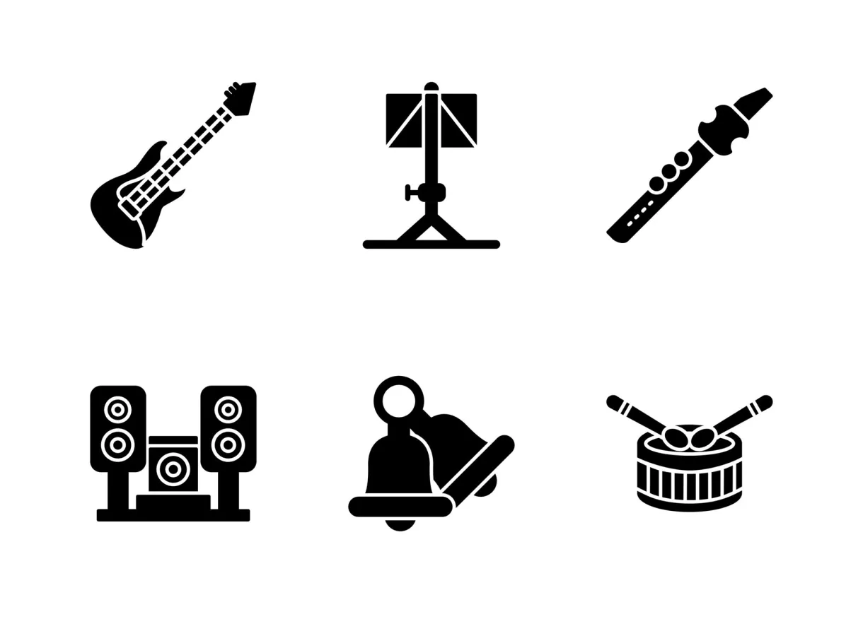 Music vector icon set 17358203 vector art at vecteezy