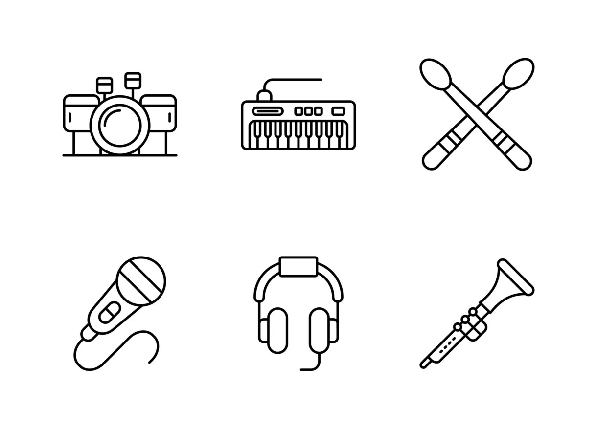 Music vector icon set 17463866 vector art at vecteezy