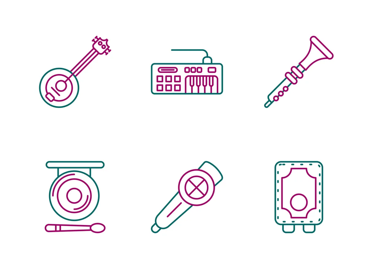 Music vector icon set 22299256 vector art at vecteezy