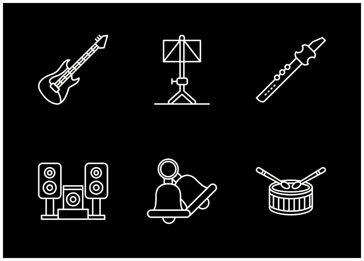Music vector icon set 17483104 vector art at vecteezy