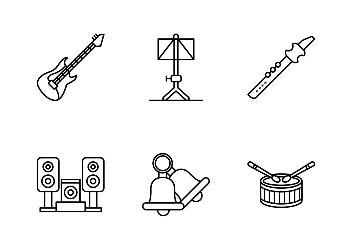 Music vector icon set 17463869 vector art at vecteezy