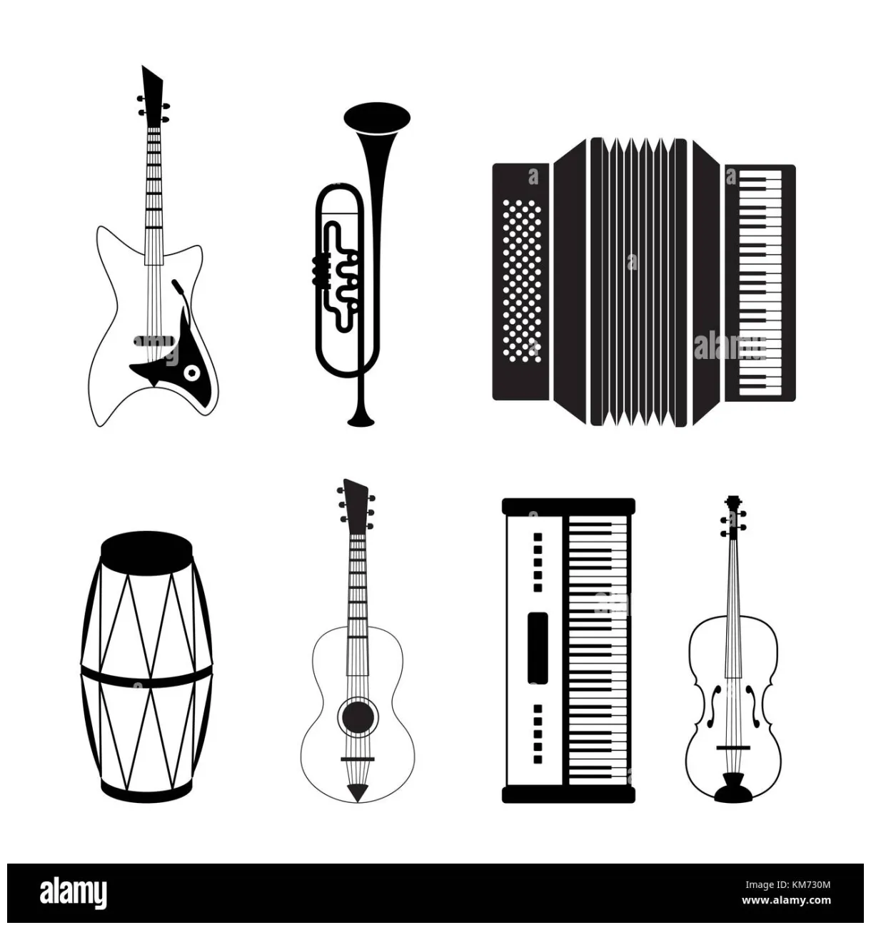 Musical instrument icons hi-res graphy and s alamy