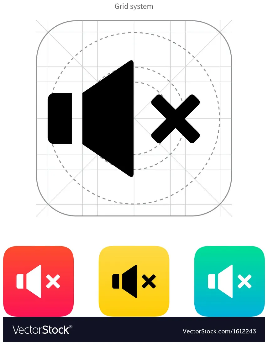 Speaker icon volume mute vector