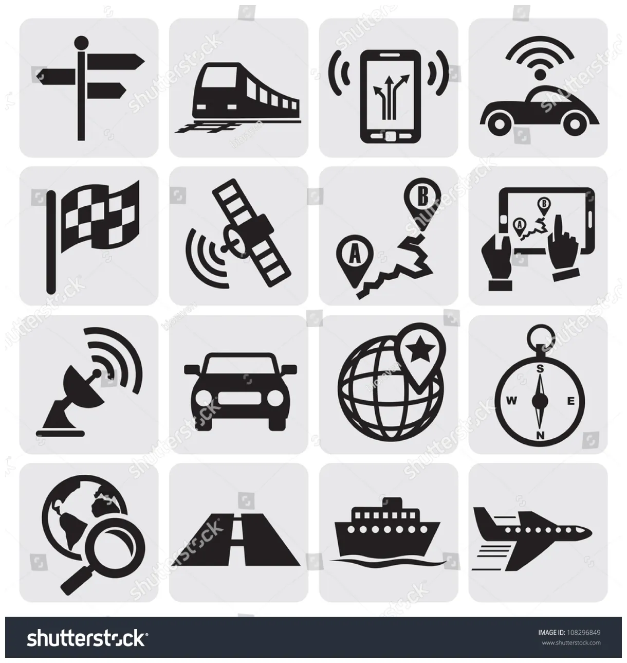 Navigation Icons Stock Vector (Royalty Free) 108296849 | Shutterstock