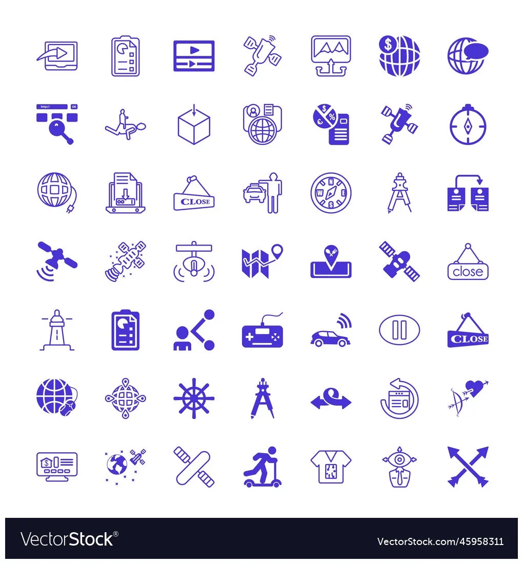 Navigation icons Royalty Free Vector Image - VectorStock