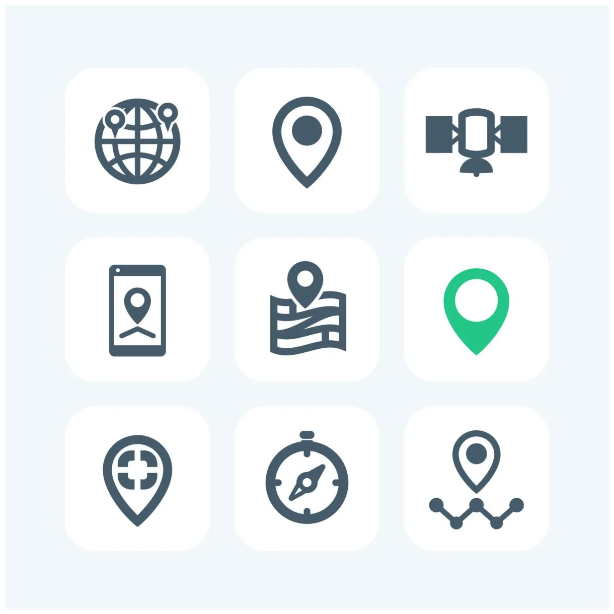 navigation icons isolated on white 5195132 Vector Art at Vecteezy