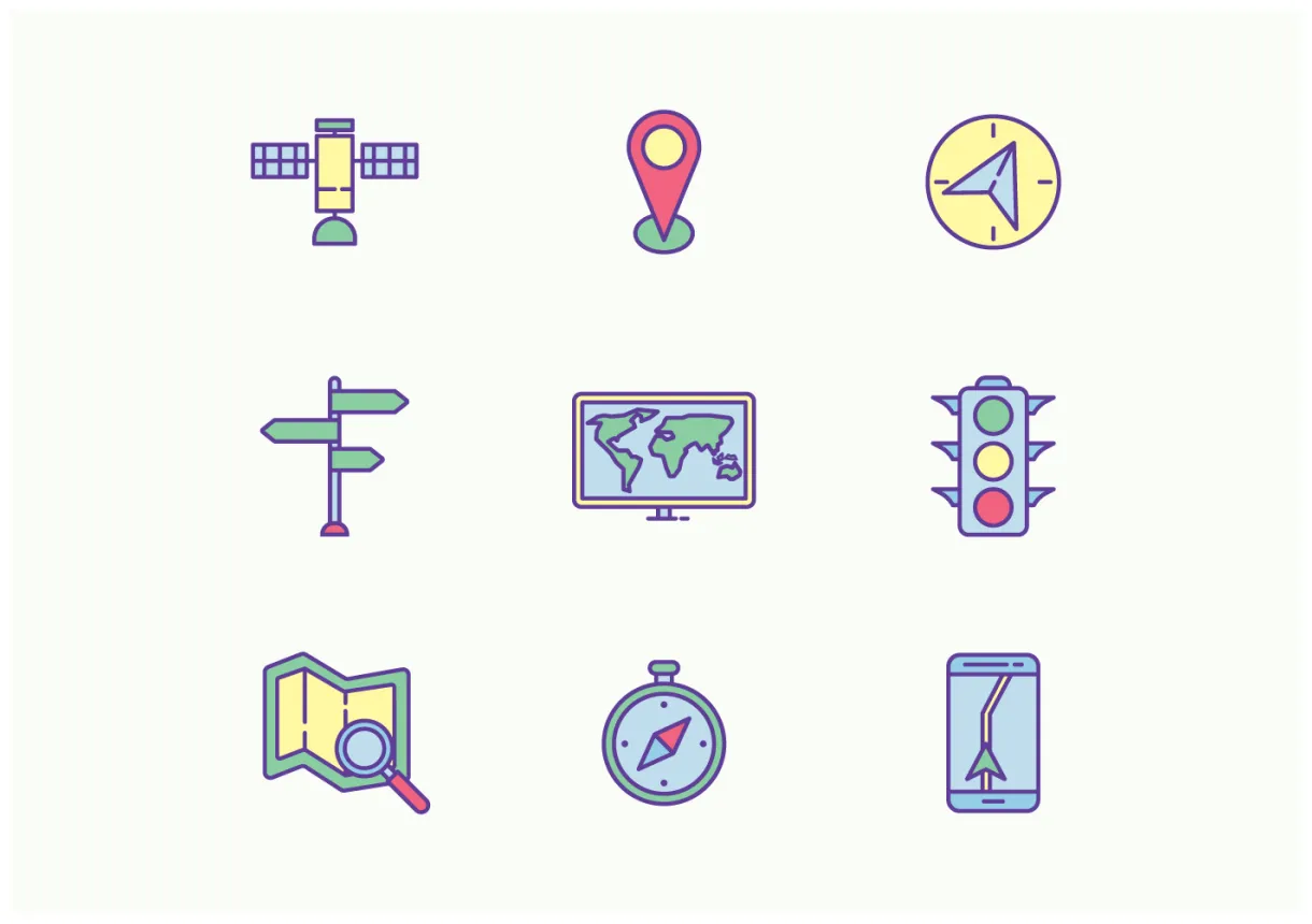Navigation Icons 142256 Vector Art at Vecteezy