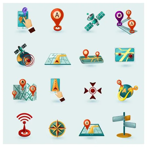 Navigation Icons Set 459702 Vector Art at Vecteezy