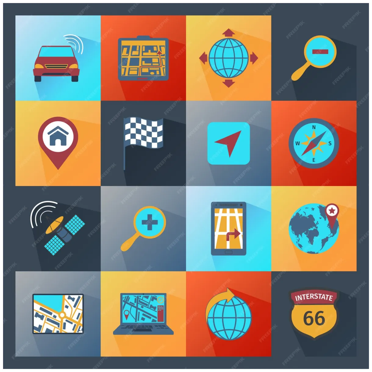 Free Vector | Navigation icons flat