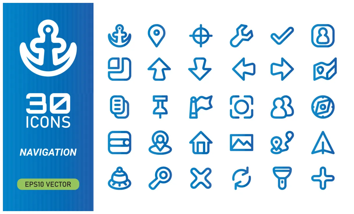 Navigation Icons and Symbols 21927748 Vector Art at Vecteezy