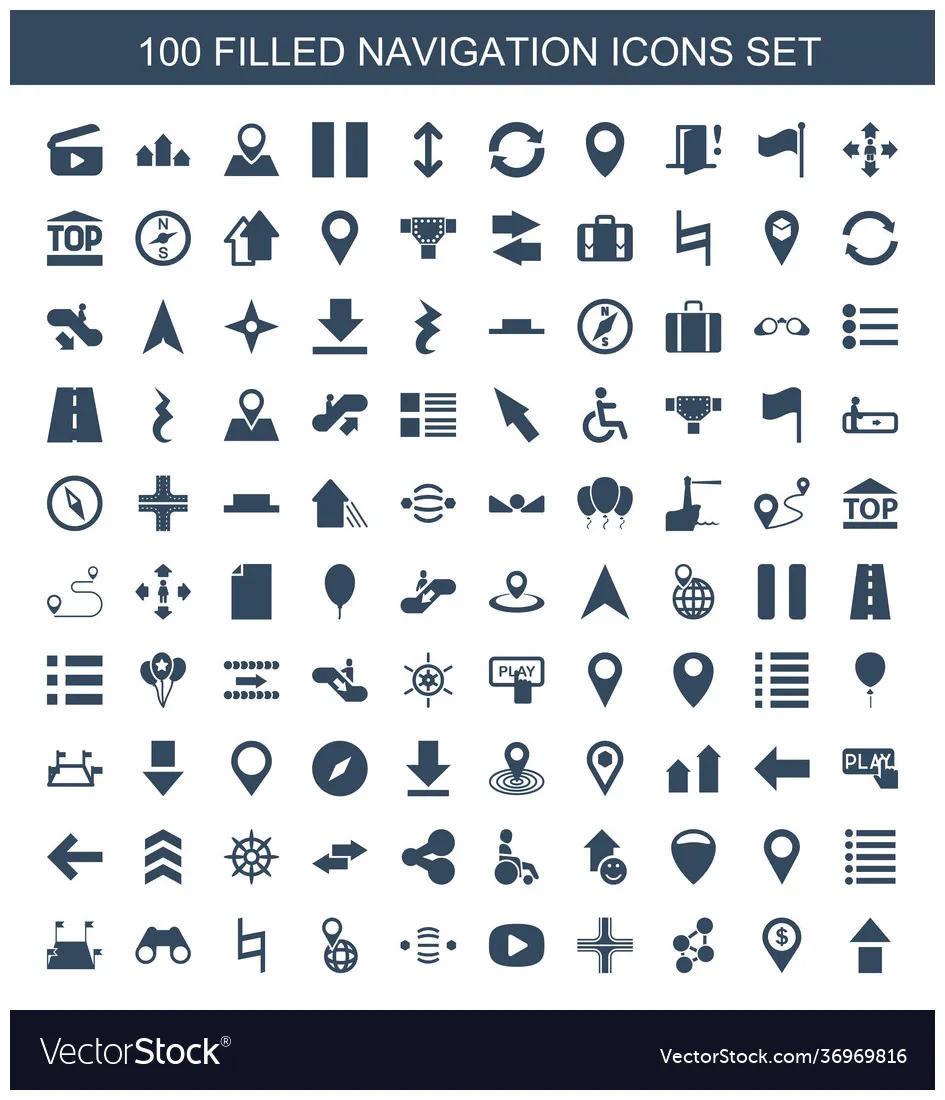 Navigation icons Royalty Free Vector Image - VectorStock