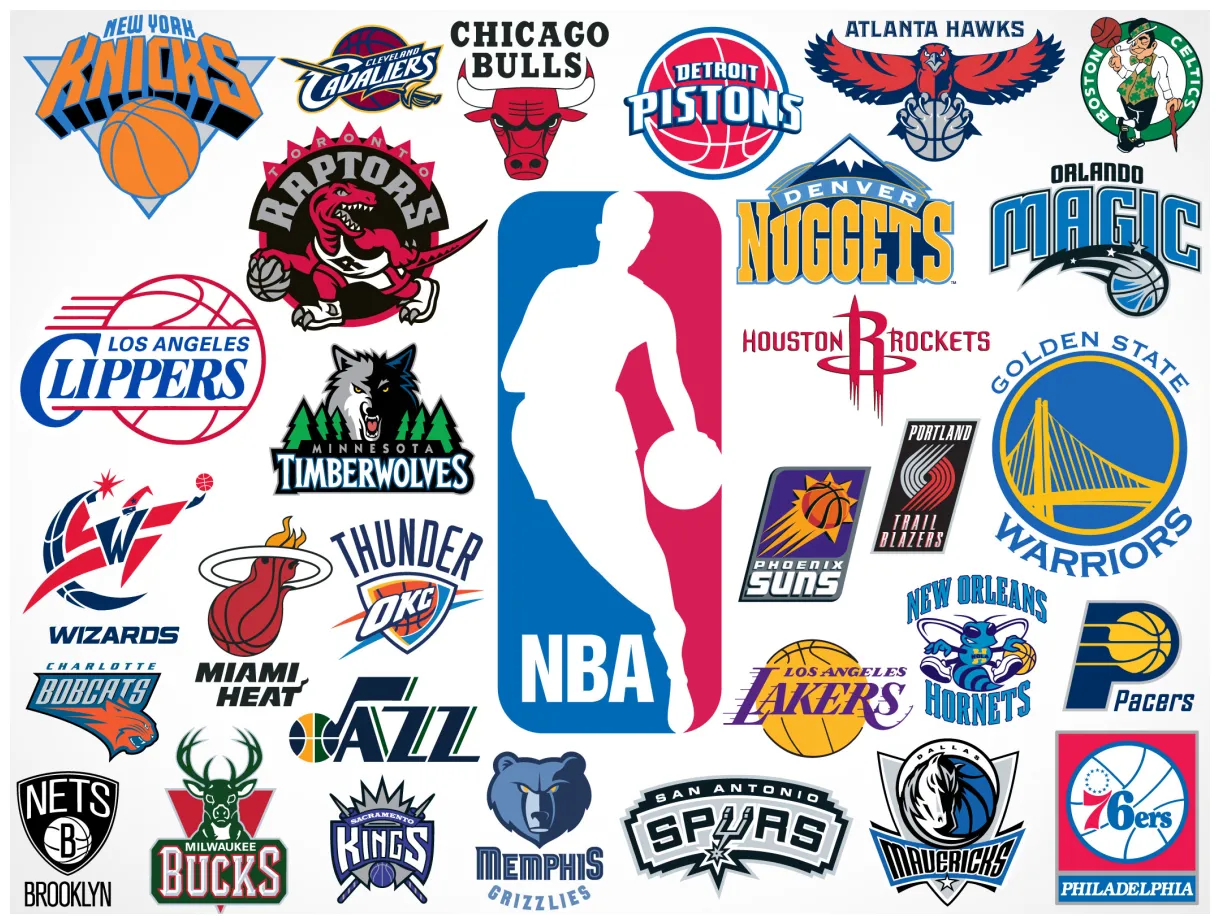 Nba team vector logos • market your psd mockups for logos