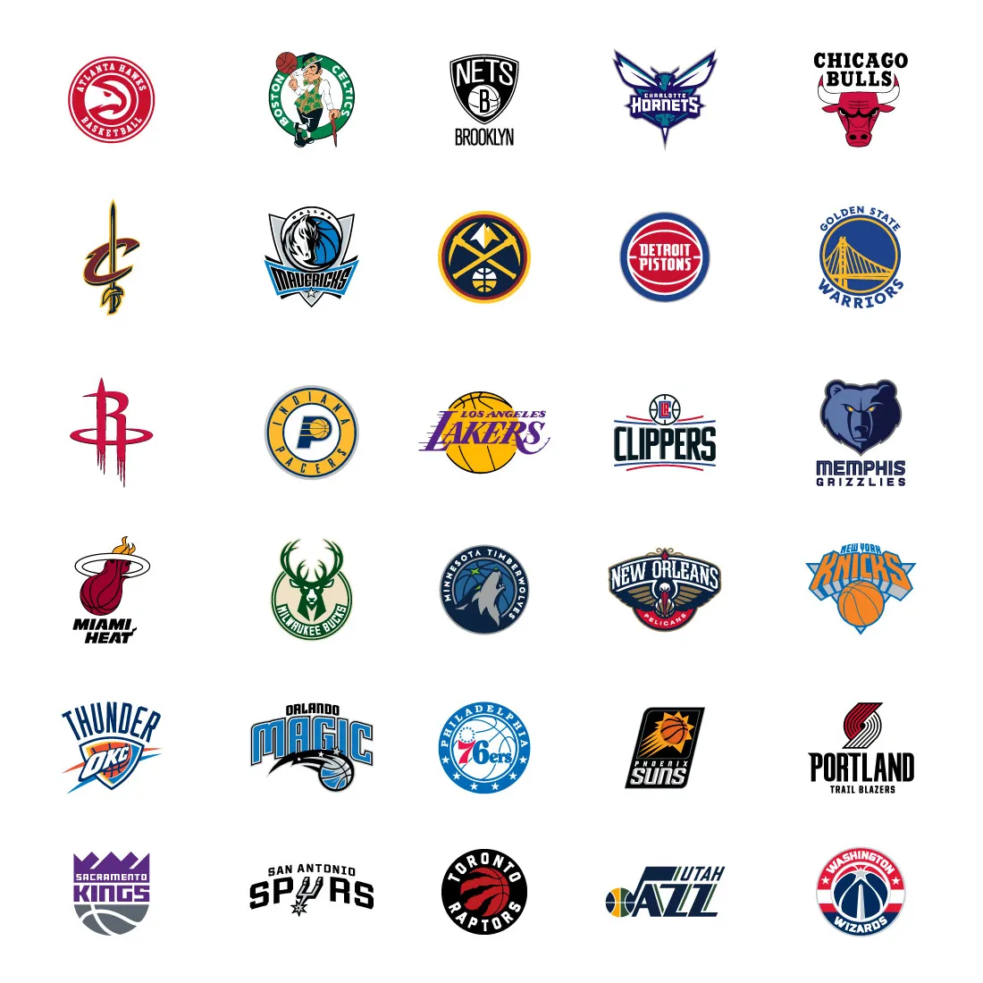 Nba teams vector logo set svg, pdf, eps, ai — pixelbag free design
