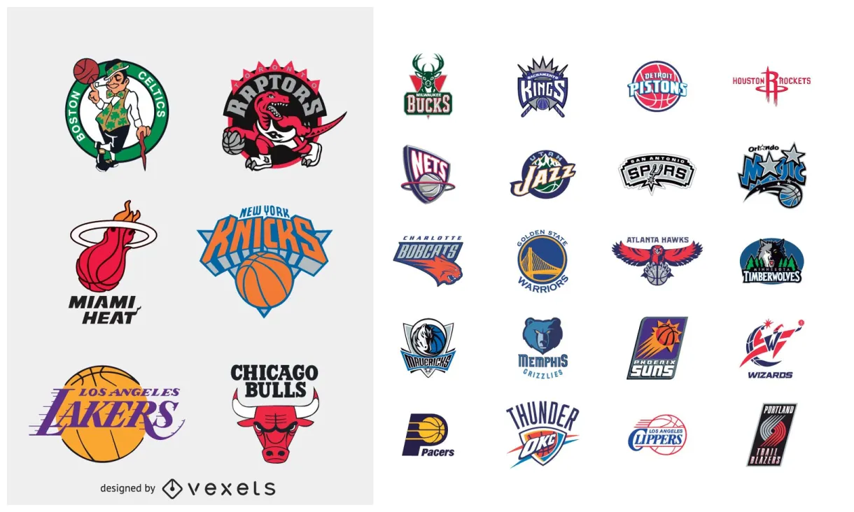 Nba basketball team vector logos descargar vector