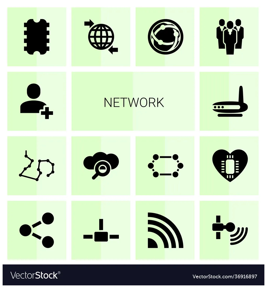 Network icons Royalty Free Vector Image - VectorStock