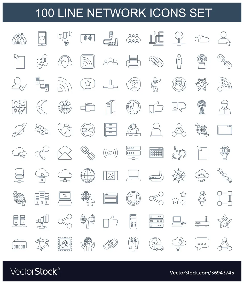 Network icons Royalty Free Vector Image - VectorStock