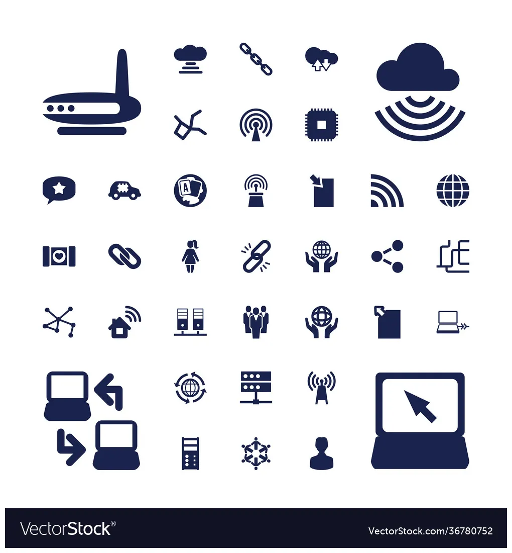 Network icons Royalty Free Vector Image - VectorStock