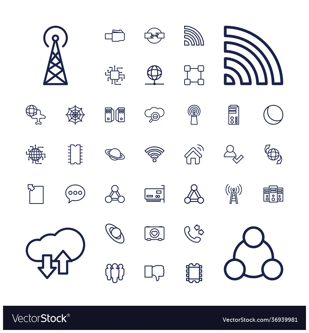 Network icons Royalty Free Vector Image - VectorStock