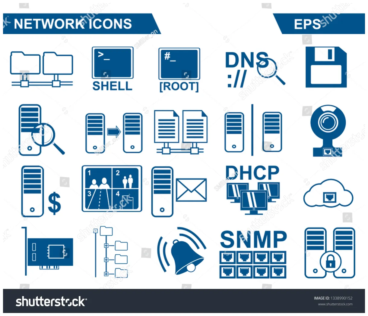 Network Icons Pack Stock Vector (Royalty Free) 1338990152 | Shutterstock