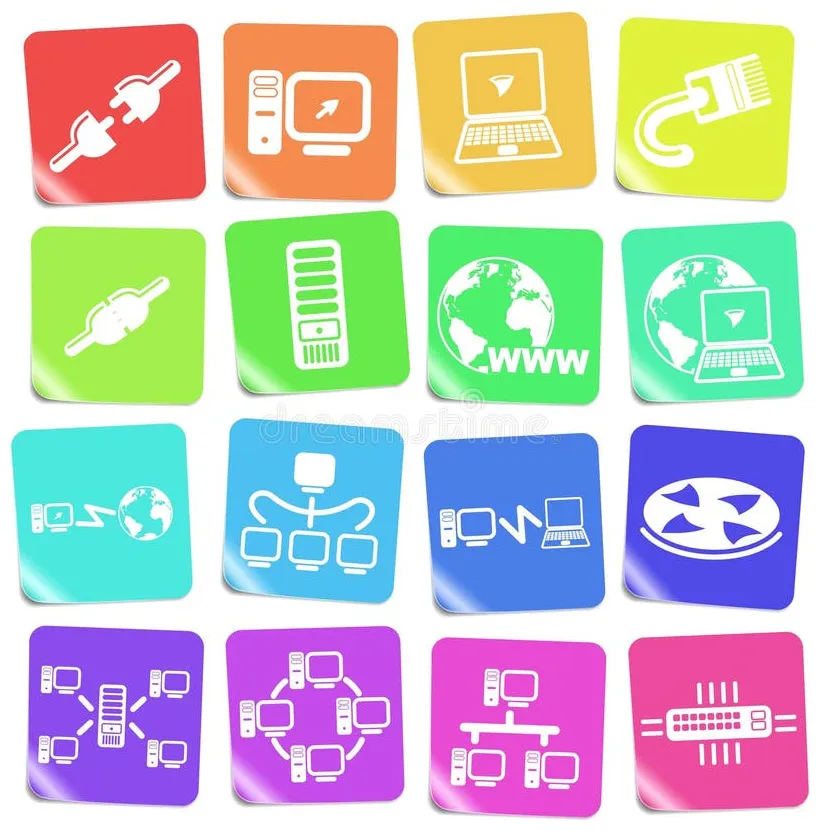 Network icons stock vector. Illustration of ring, cable - 9318994