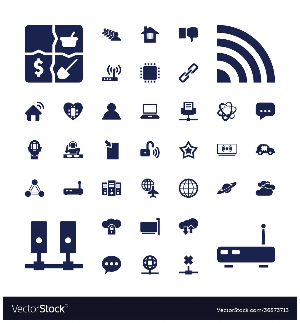 37 network icons Royalty Free Vector Image - VectorStock