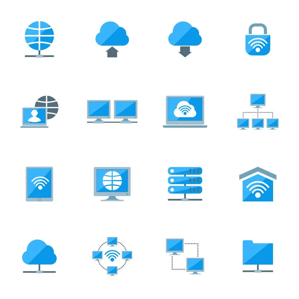 Network Icons Set 428577 Vector Art at Vecteezy