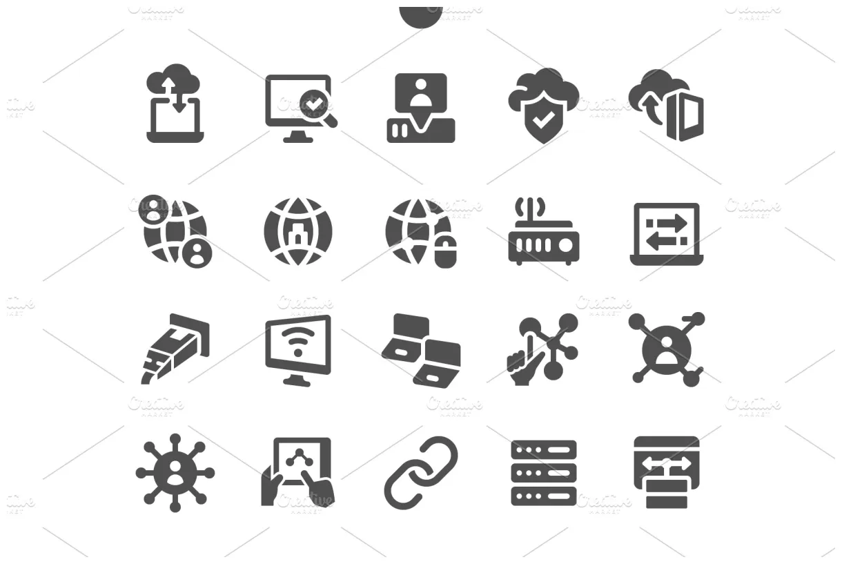 Network Icons | Solid Icons ~ Creative Market
