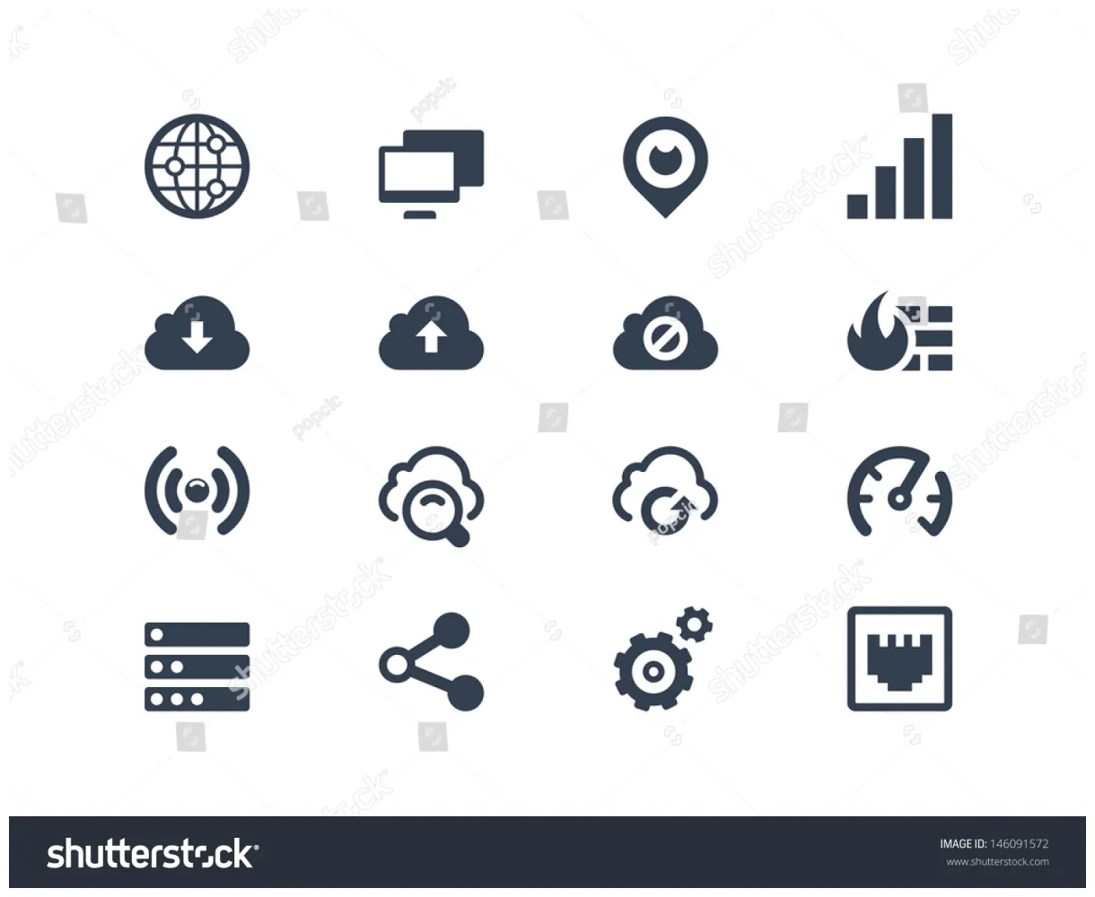 Network Icons Stock Vector (Royalty Free) 146091572 | Shutterstock