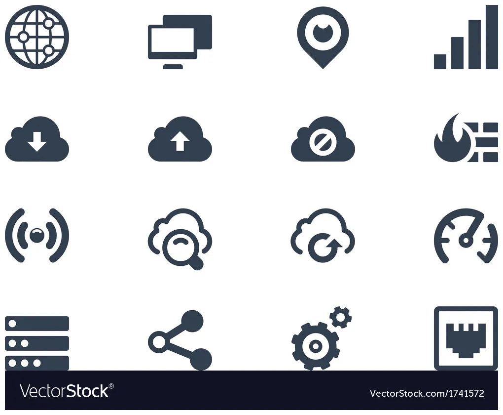 Network icons Royalty Free Vector Image - VectorStock
