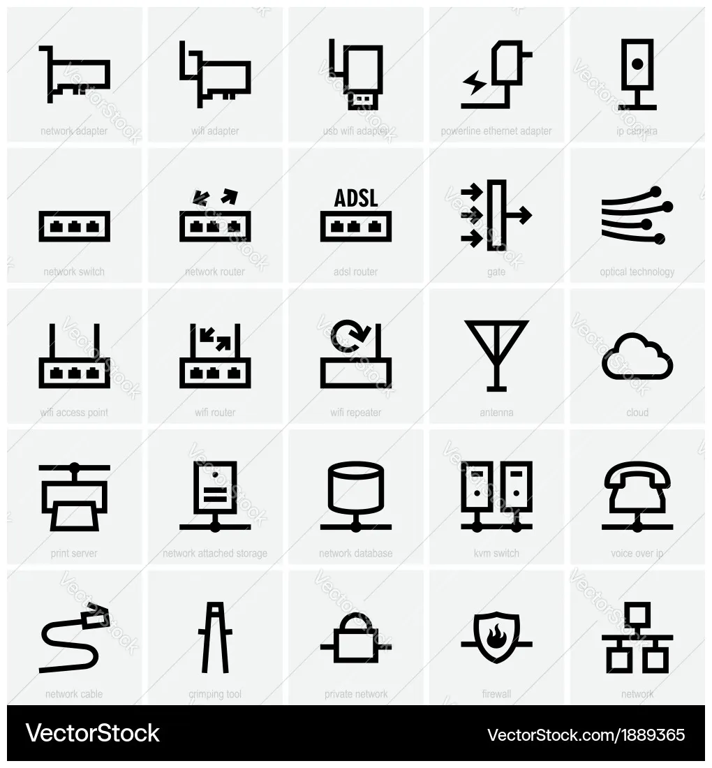 Network icons Royalty Free Vector Image - VectorStock