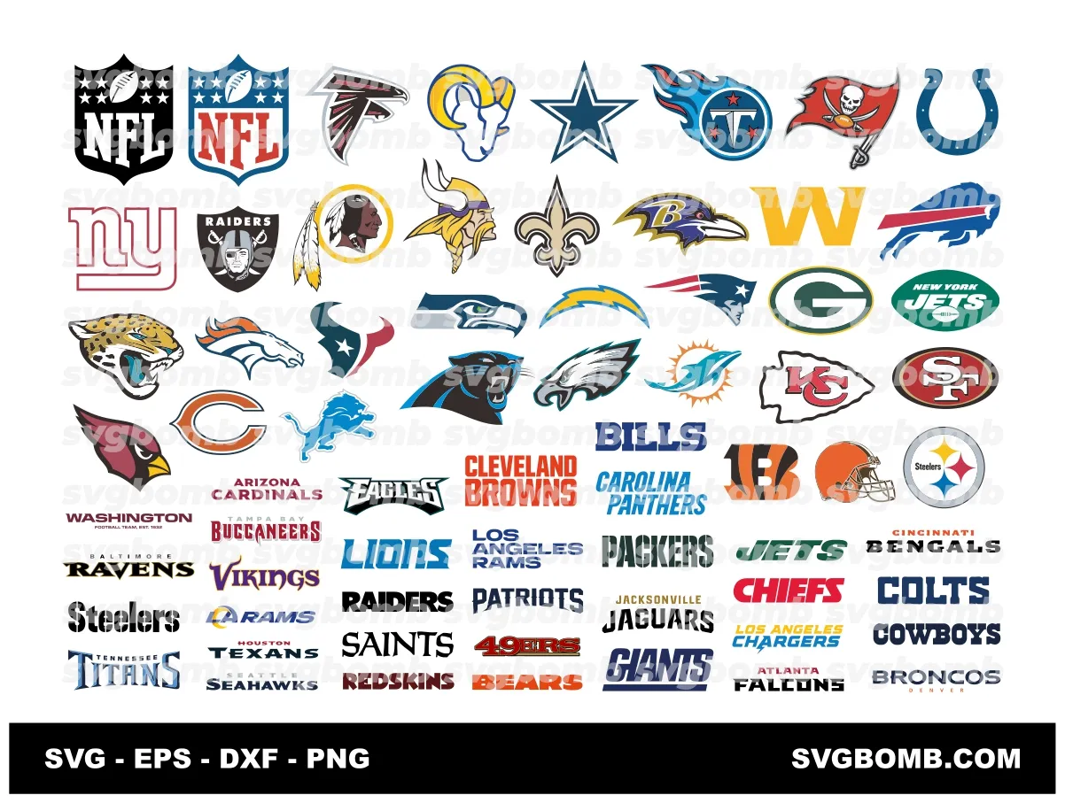 Logos-football league team vector logos nflvector printable coloring page
