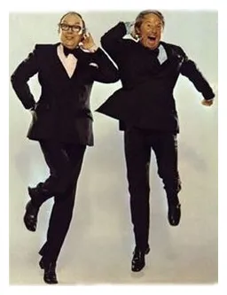 Promotion of british comedians morecambe & wise in their "skip